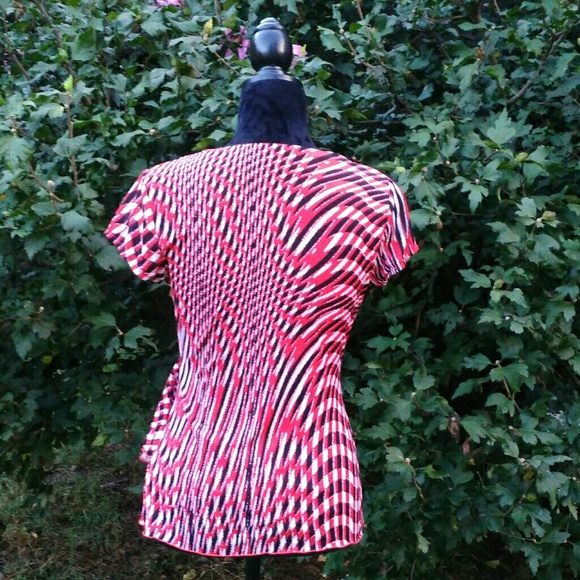 Worthington Orange Print Wrap Top Blouse Sz S - Picture 8 of 8